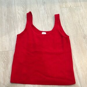 Fitted Red Sleeveless Tank Top